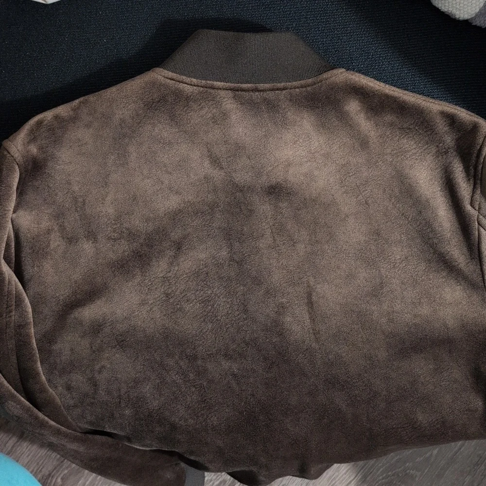 Zara Viscose Brown Bomber Jacket (Size Small) - Picture 5 of 6